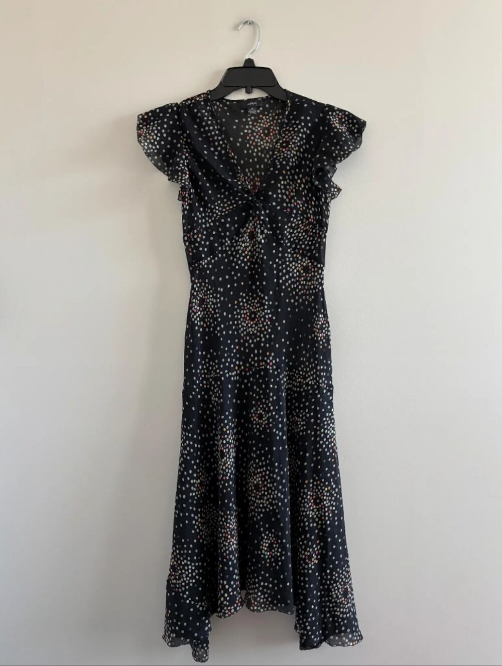 Black Polka Dot Alfani Silk Dress